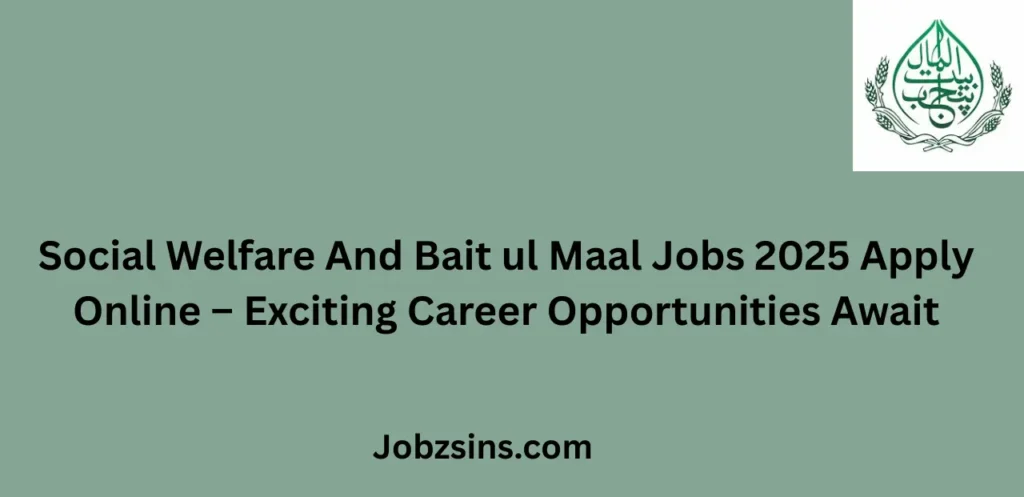 Social Welfare And Bait ul Maal Jobs 2025 Apply Online